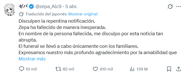 Muere influencer Zepa