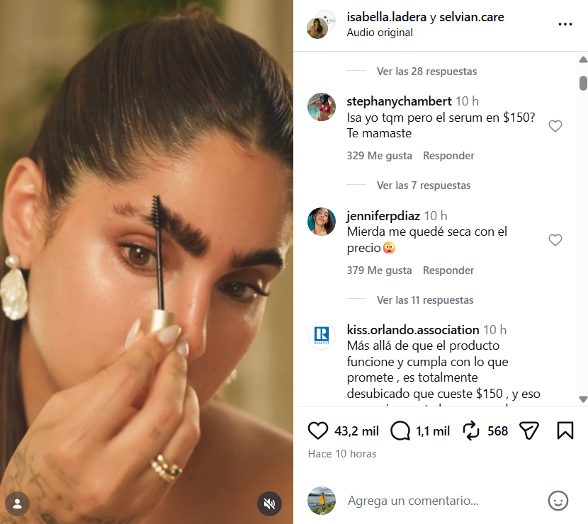 Isabella Ladera es criticada por los precios de su emprendimiento