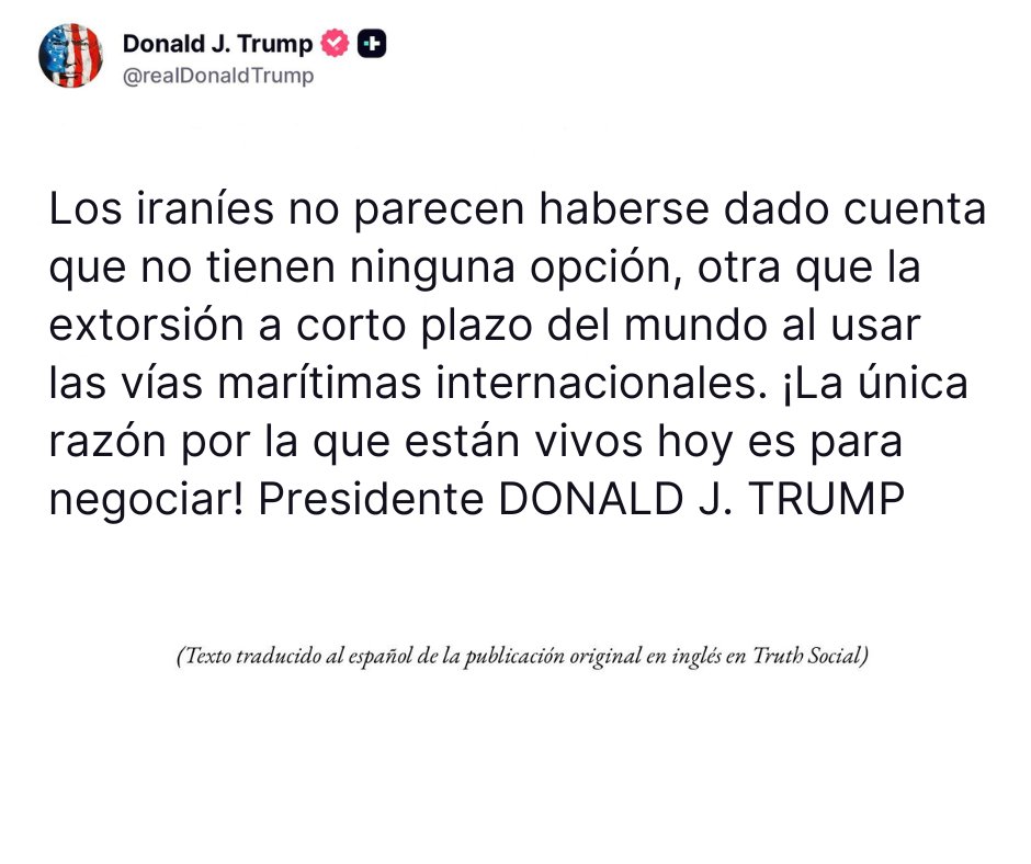 Donald Trump desde Truth Social