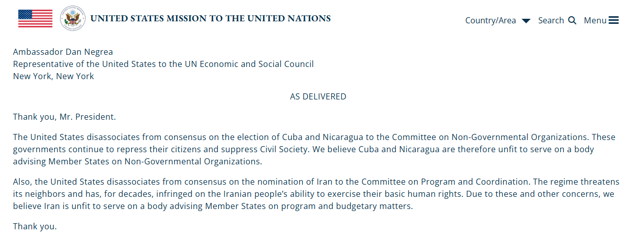 Reacci�n del embajador Dan Negrea.