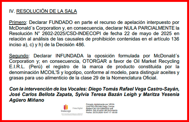 McDonald's interpuso una apelaci�n para anular decisi�n, pero result� infundada.