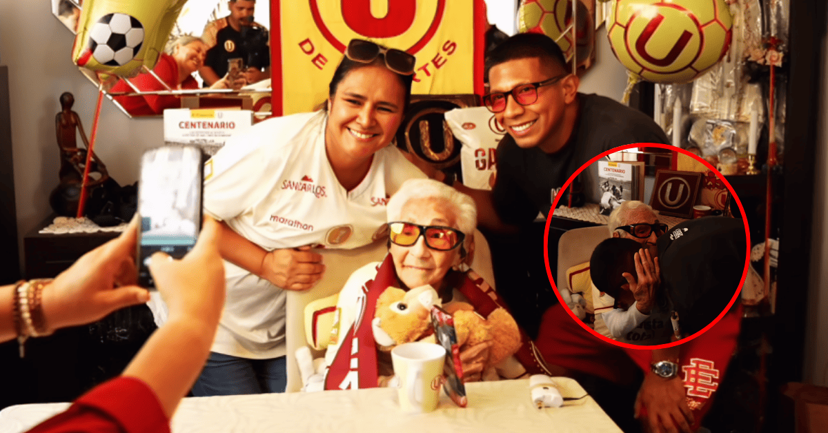 Abuelita de 102 años, hincha de la 'U', enternece las redes tras recibir visita inesperada de Edison Flores: 