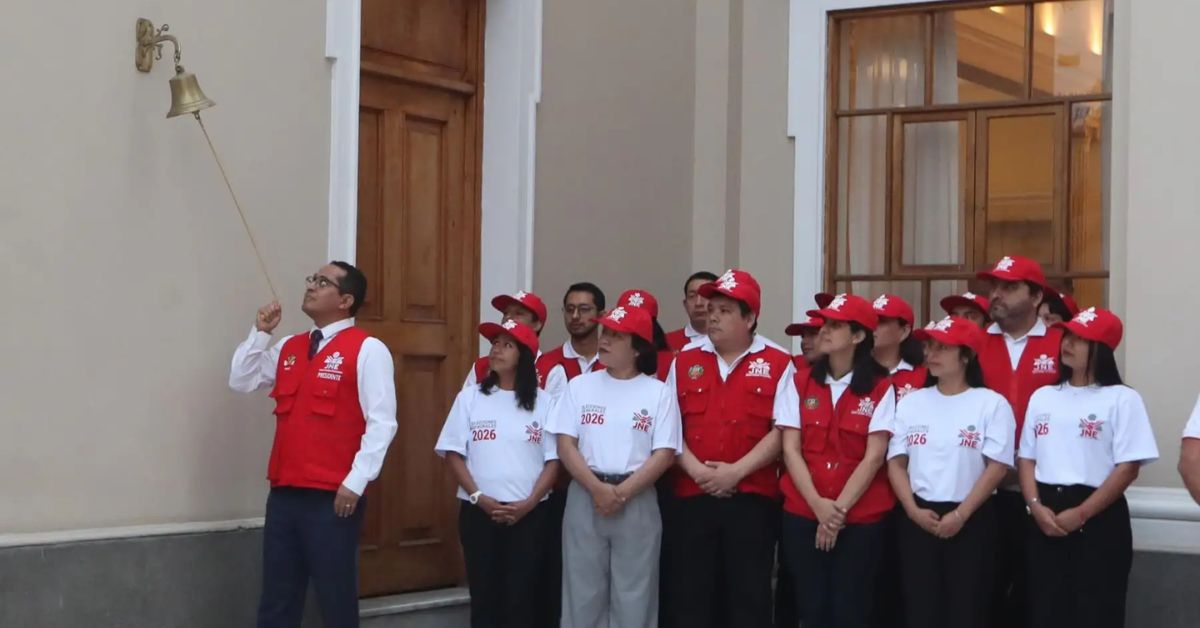 JNE realizó esta mañana el "campanazo" que dio inicio a la JORNADA ELECTORAL de hoy 12 de abril