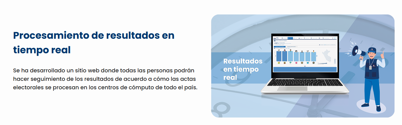 Plataforma de resultados oficiales de las elecciones generales 2026.