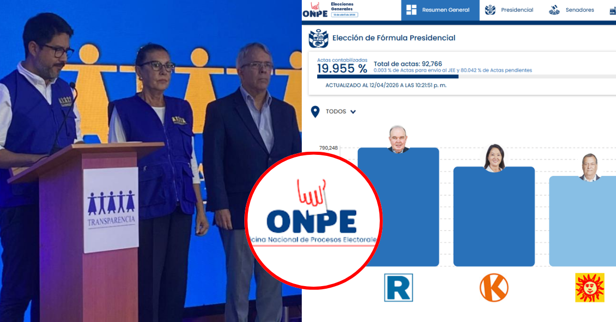 Transparencia pide a la ONPE suspender publicación de resultados de elecciones hasta el 13 de abril