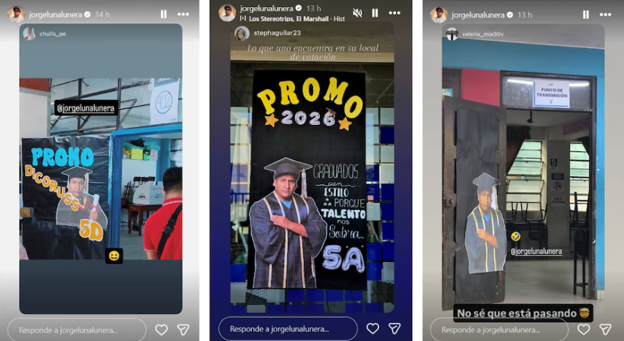 Jorge Luna descubre su foto en promociones escolares