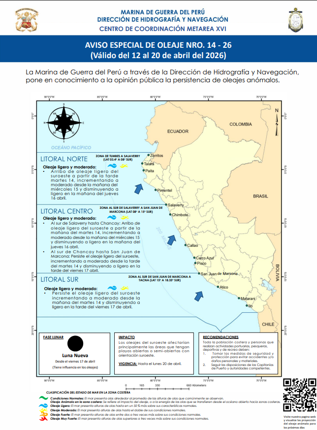 Aviso Especial de Oleaje N.� 14-26.