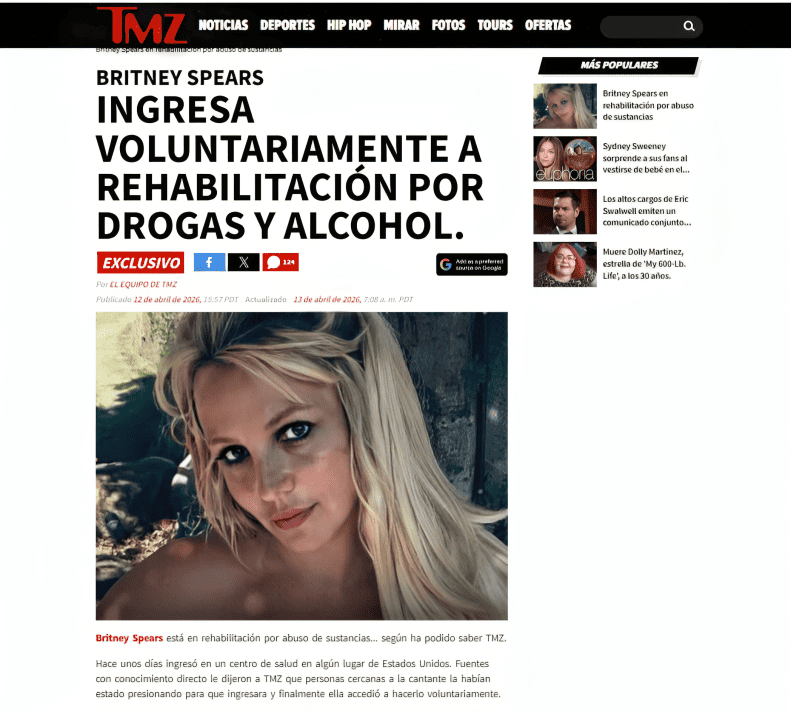 Así informó el medio TMZ sobre la decisión de la superestrella pop Britney Spears