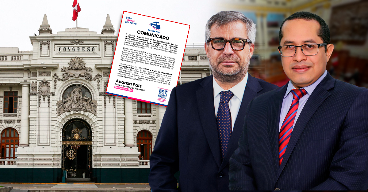 Elecciones 2026: Avanza País sugiere que hubo fraude y exige renuncia de jefes de ONPE y JNE