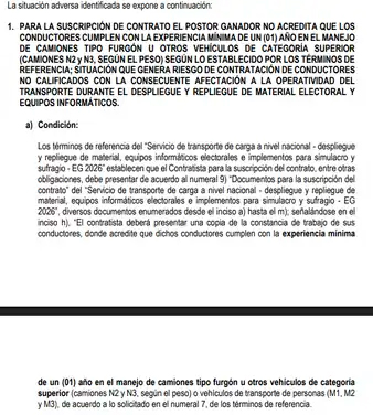Informe de Contralor�a es del 24 de marzo.