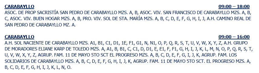 Sin luz en Carabayllo.