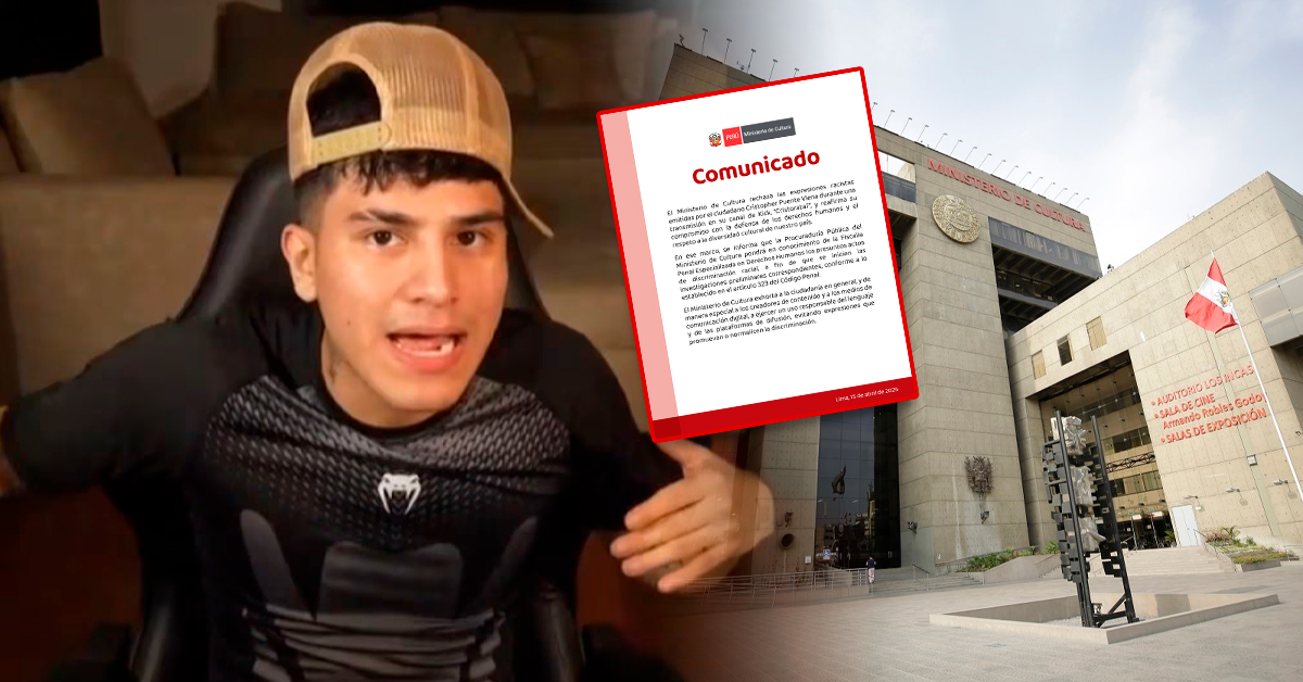 Ministerio de Cultura rechaza expresiones racistas del streamer Cristorata