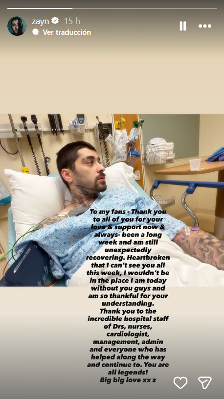 Zayn Malik fue internado de emergencia