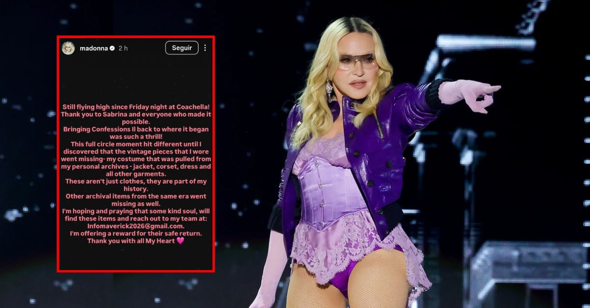 Madonna reporta PÉRDIDA de vestuario tras su presentación en Coachella y ofrece RECOMPENSA