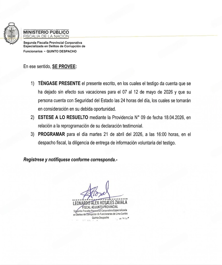 Documento de la Fiscal�a