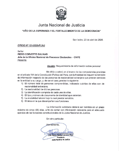 Documento de la JNJ