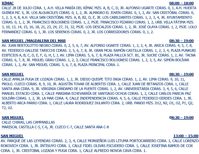 Zonas afectadas y sin electricidad el 23 de abril.