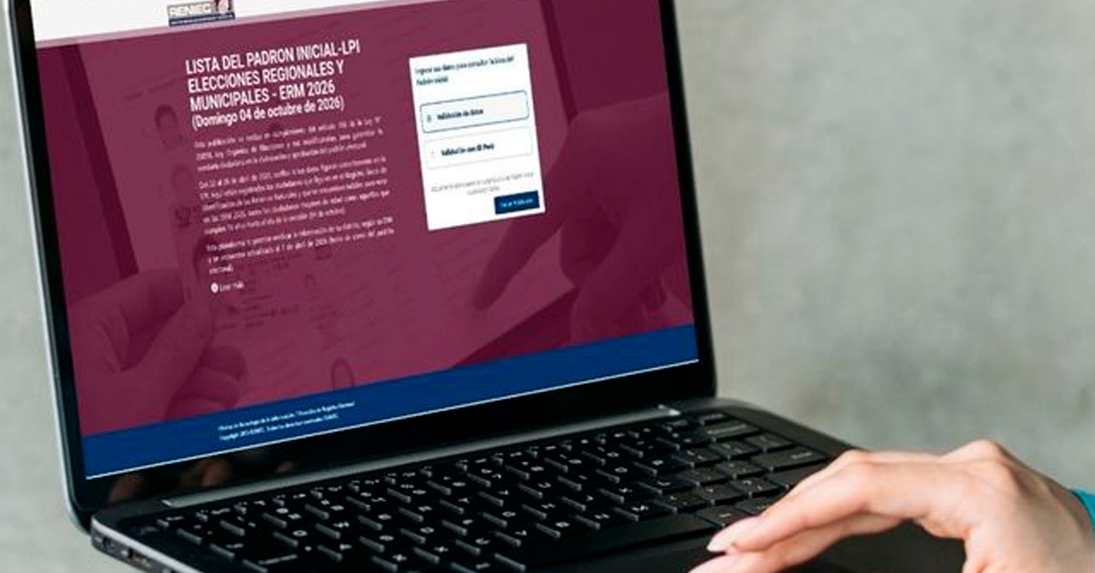 Elecciones Regionales y Municipales 2026: Reniec publica padrón inicial desde hoy hasta el 26 de abril