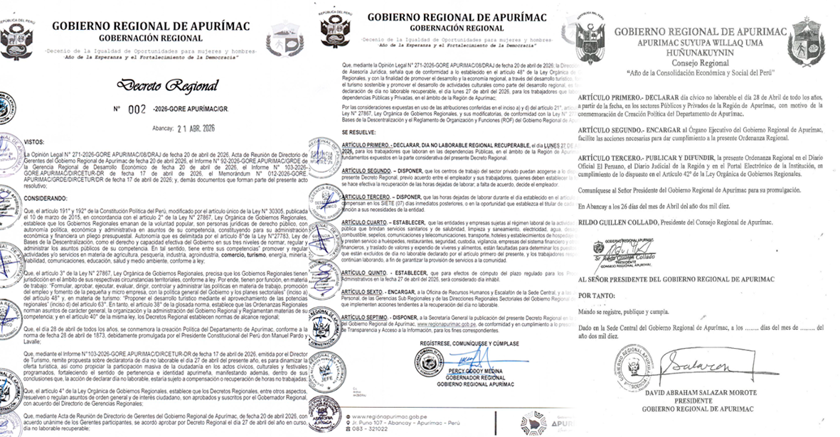 Decreto que declara d�a no laborable recuperable el 27 y 28 de abril.