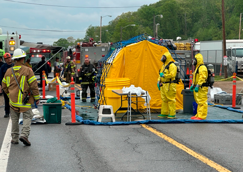 Fuga qu�mica en planta de West Virginia.