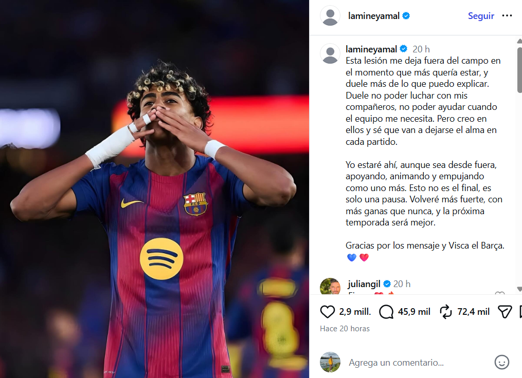 Lamine Yamal se pronuncia tras lesi�n