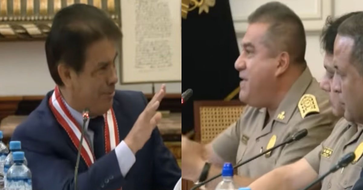 Fiscal de la Nación y jefe de la PNP protagonizan tensa discusión en el Congreso: "Déjeme hablar"