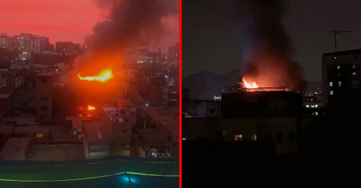 Cercado de Lima: Confinan incendio de gran magnitud en almacén clandestino en el Jr. Miró Quesada