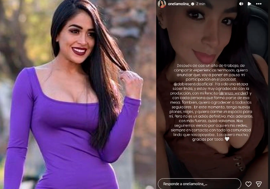 Comunicado de Onelia Molina revelando la decisi�n que tom� tras pol�micas situaciones en su vida.