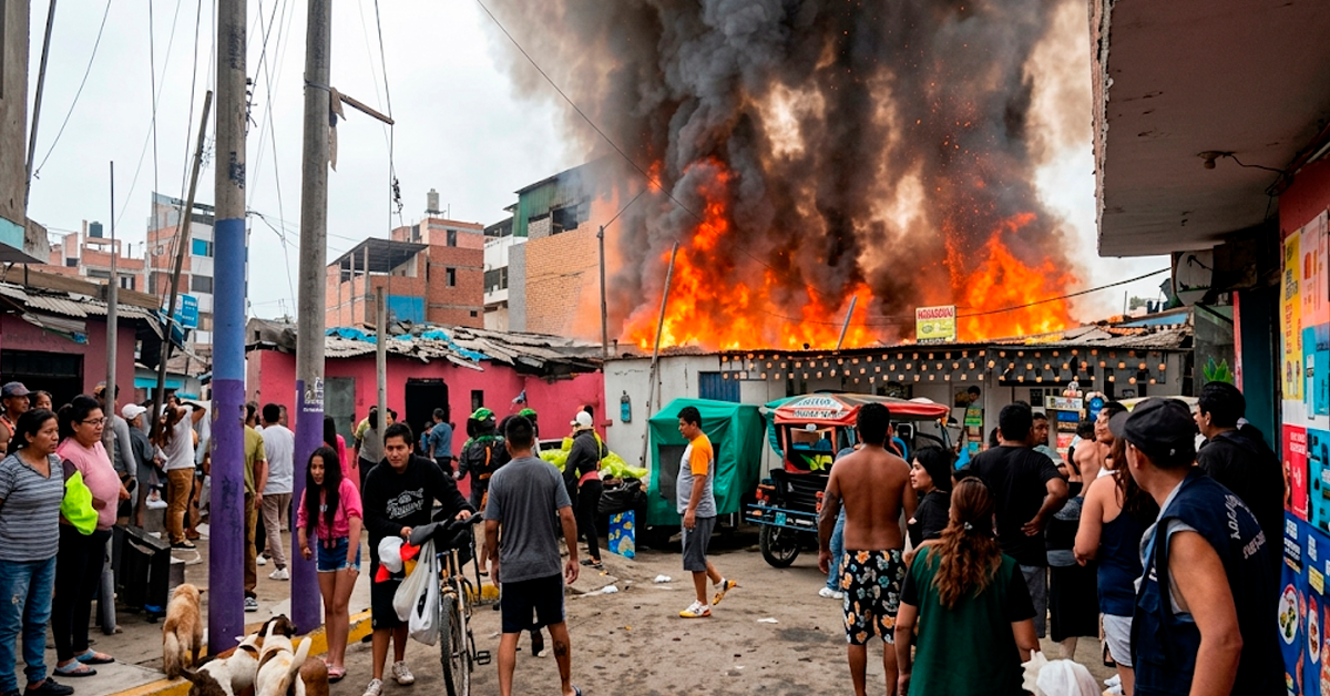 Voraz incendio se registró en Huaral: Fuego arrasó con cerca de 20 casas en el centro de Chancay