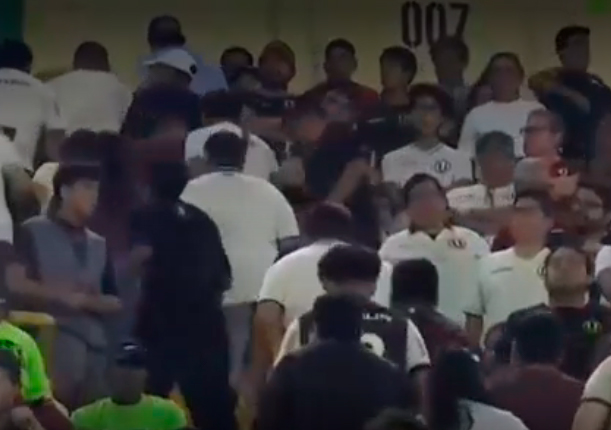 C�maras registraron a hinchas crema retir�ndose enojados minutos antes de acabar el partido.