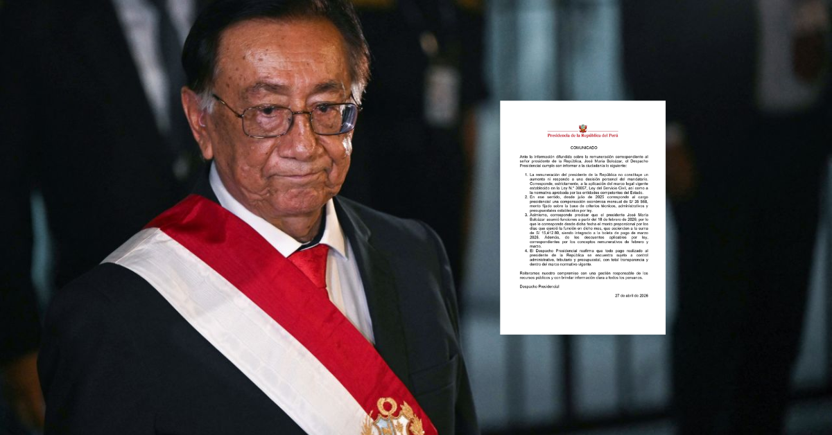 Gobierno aclara que sueldo de José Balcázar es de S/ 35,586 mensuales por ley y no por aumento personal