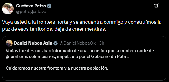 Petro niega la existencia de guerrilleros en la frontera.