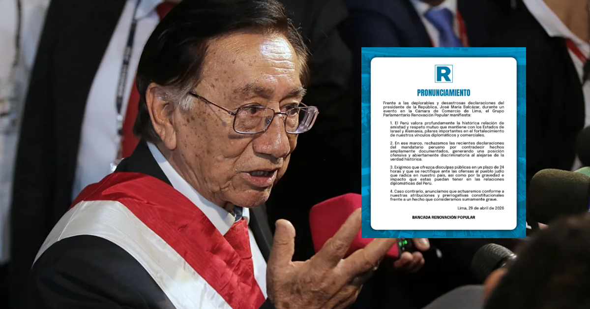 Renovación Popular exige a José Balcázar rectificar sus 