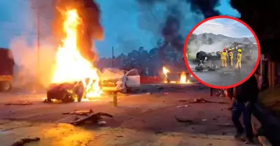 Choque y explosi�n en peaje Casablanca, en Zipaquir�.