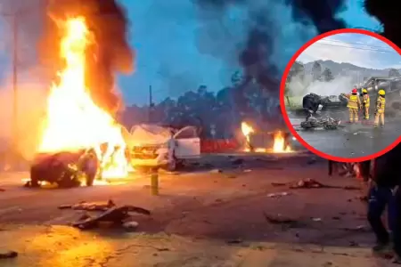 Choque y explosi�n en peaje Casablanca, en Zipaquir�.