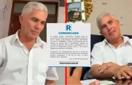 Renovaci�n Popular suspende a alcalde de Yanahuara