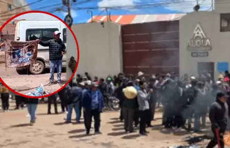 Manifestantes rechazan llegada de RLA a Puno