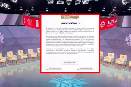 Exhortacion del tribunal de honor del PEE.