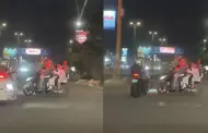 Hombre es intervenido por llevar a su esposa y a sus tres hijos en su motocicleta: "Imprudencia total"