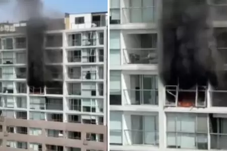 Incendio en edificio de San Isidro
