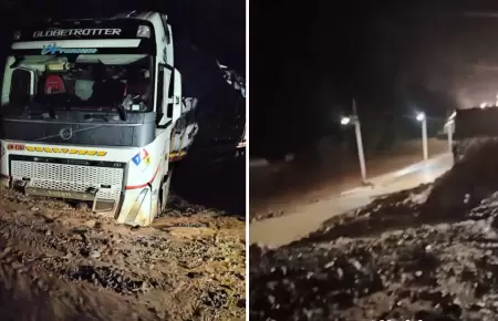 Tramo de Carretera Central bloqueado por precipitaciones