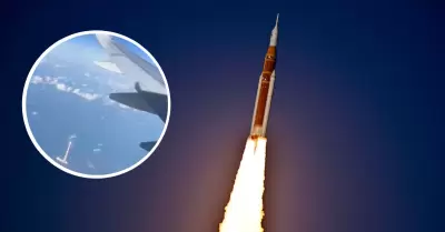 Viral: Registran misi�n Artemis II desde un avi�n