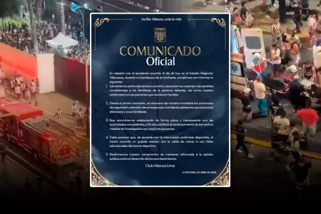 El club blanquiazul brind� un comunicado dando detalles de los sucedido