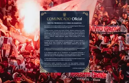 Comunicado de Alianza Lima ante banderazo
