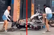 Extranjera destruye la moto de su pareja tras sorprenderlo siéndole infiel en discoteca