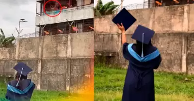 Joven dedica su t�tulo a su padre en la c�rcel.