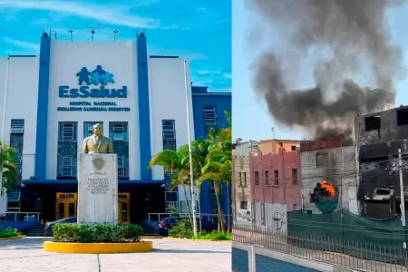 El siniestro se dio en un edificio ubicado a pocos metros del �rea de emergencia