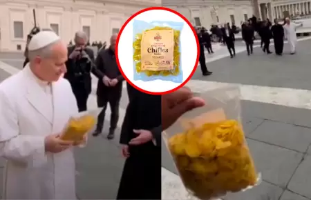 Se dio la entrega de una bolsa de chifles de Piura al Papa Le�n XIV durante la a