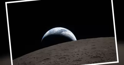 Fotograf�a de un ocaso de la Tierra tomada desde la �rbita lunar