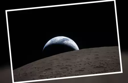 Fotograf�a de un ocaso de la Tierra tomada desde la �rbita lunar